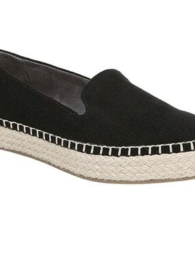 Dr. Scholl's Black Microsuede Espadrille Slip-On Loafer, Size 9
